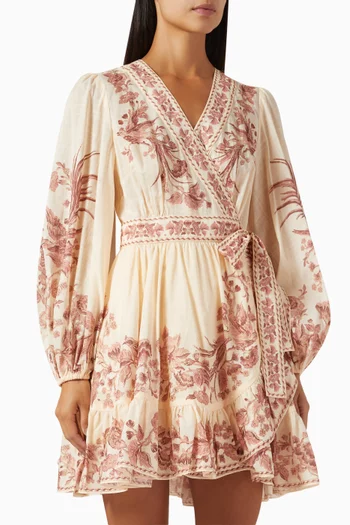 Waverly Wrap Mini Dress in Cotton