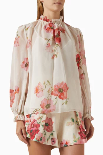 Lightburst Billow Blouse in Cotton-silk Blend