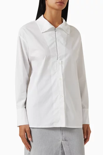 Zip Collar Shirt in Cotton