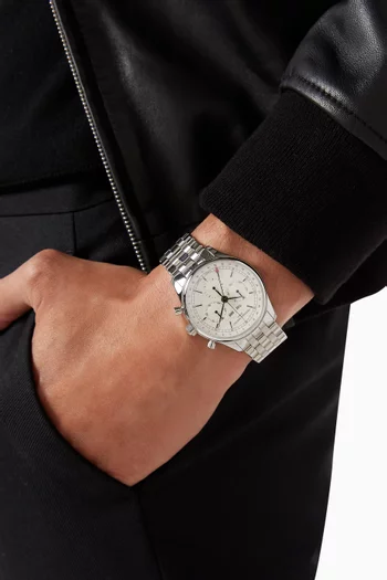 Classics Chronograph Triple Calendar Stainless Steel Watch, 40mm