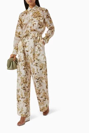 Golden Relaxed Pants in Linen