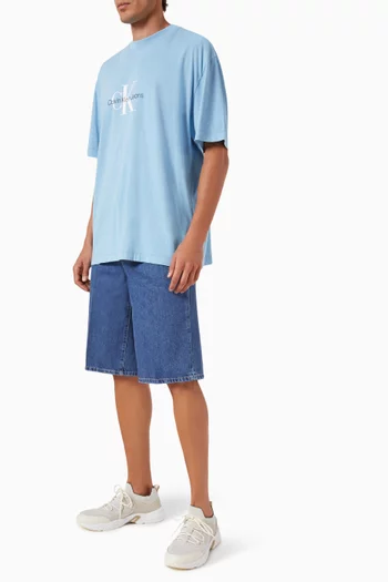 Trouser Shorts in Cotton-denim