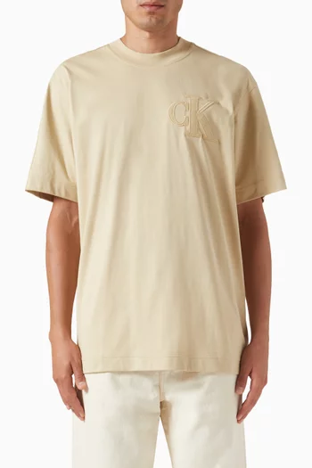 Textured Logo T-shirt in Cotton-jersey