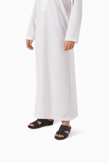 حذاء مفتوح بيجا جلد غزال وجلد عجل