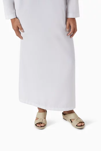 حذاء مفتوح بيجا جلد غزال وجلد عجل