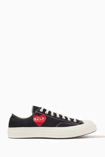Buy Comme des Garcons PLAY Black x Converse Chuck 70 Small Heart Low Top Sneakers in Canvas For Men Online Ounass UAE