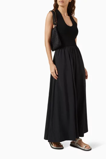 Plunge-neck Maxi Dress in Viscose Blend