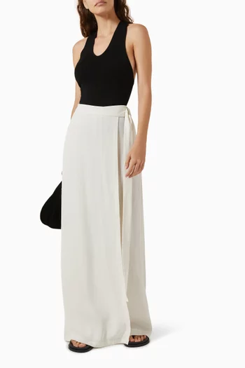 Plunge-neck Knit Top in Tencel Blend