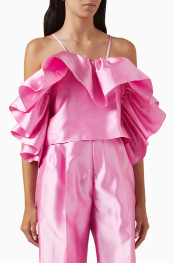 Front Frill Top in Mikado