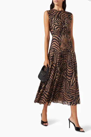 Coralie Printed Midi Dress in Viscose