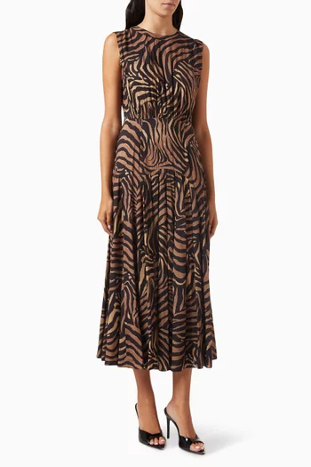 Coralie Printed Midi Dress in Viscose