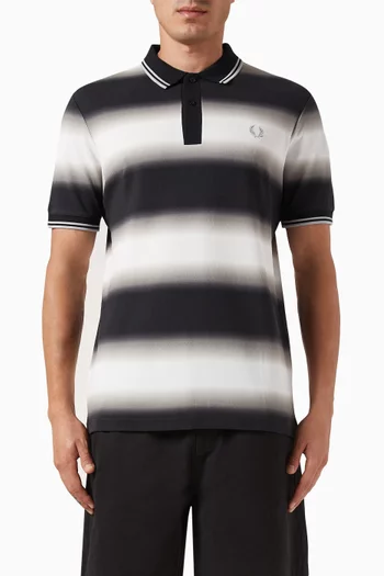 Gradient Stripe Polo Shirt in Cotton