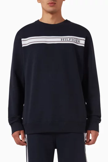 Monotype Stripe Lounge Sweatshirt in Cotton-blend
