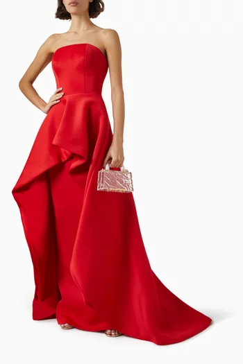 Strapless Gown in Scuba Fabric