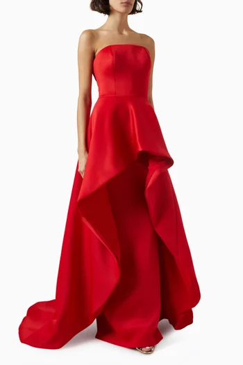Strapless Gown in Scuba Fabric