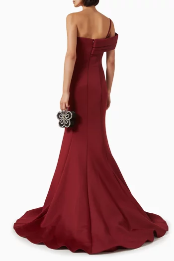 One-shoulder Mermaid Gown in Scuba