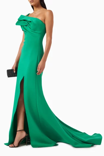 One-shoulder Mermaid Gown in Scuba