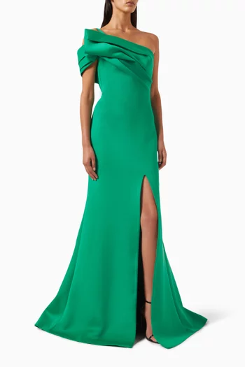 One-shoulder Mermaid Gown in Scuba