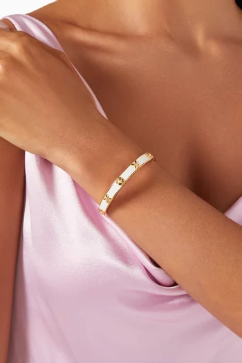 Heritage Bloom Hinged Bangle in Gold-tone Metal