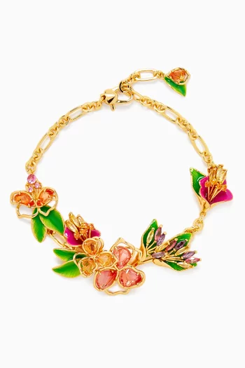 Paradise Floral Bracelet in Plated-metal