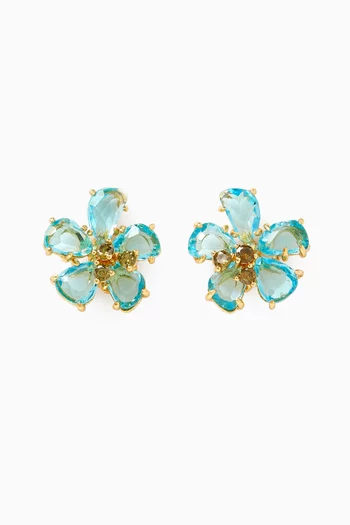 Paradise Flower Stud Earrings in Plated-metal