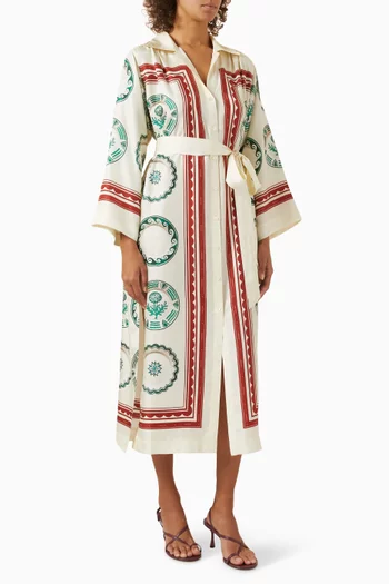 Alfresco Print Column Dress in Silk