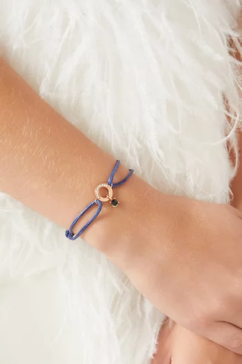 Full Moon Diamond & Topaz Thread Bracelet in 18k Rose Gold