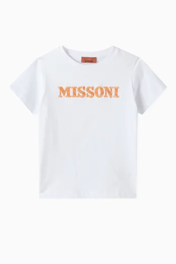 Sequin-embellished Logo T-shirt in Cotton Jersey