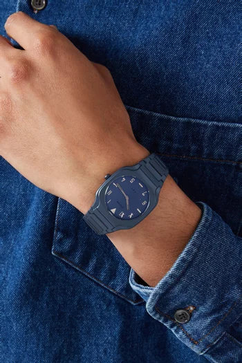 Square Watch in Stainless Steel, 37mm