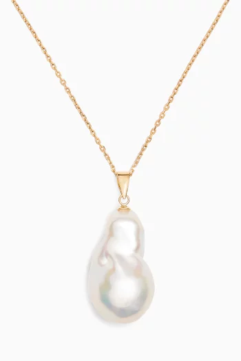 Kiku Baroque Pearl Pendant Necklace in 18kt Gold