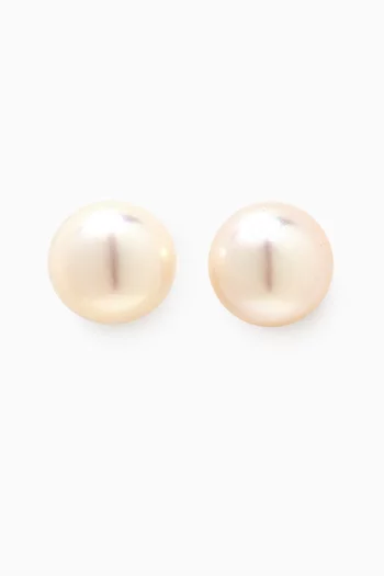 Kiku Pearl Stud Earrings in 18kt Gold