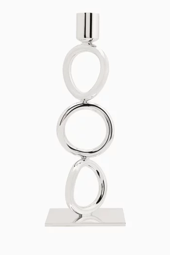 Vertigo Triple-Ring Candlestick in Silver-plated