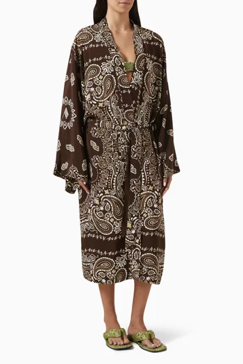 Bandana-print Kaftan in Muslin