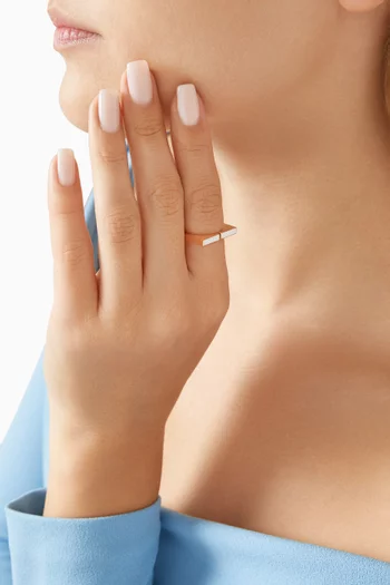 Engrave Me Dance Enamel Ring in 18kt Rose Gold