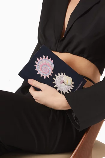 The Corals Book Clutch in Silk & Felt
