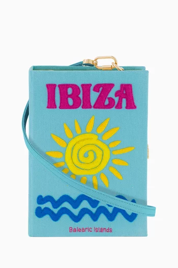 كلاتش بتصميم كتاب مزين بشمس وكلمة Ibiza