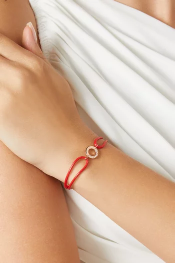 Full Moon Diamond Thread Bracelet in 18k Rose Gold