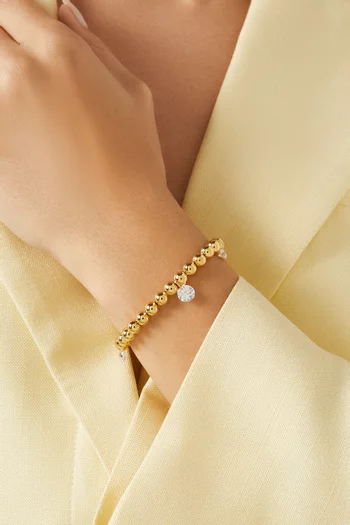 Cubic Zirconia Beaded Bracelet in Sterling Silver