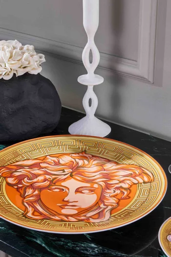 Medusa Amplified Coin Service Plate in Porcelain