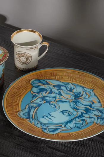 Medusa Amplified Coin Service Plate in Porcelain