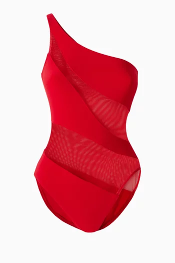 Snake Mesh Mio One-piece Swimsuit in Poly-lycra