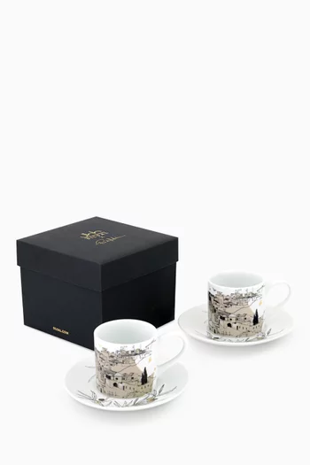 Naseem Espresso Cups & Saucers in Porcelain, Set of 2