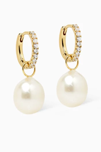 Pearl Drop Earrings in 14kt Gold Vermeil