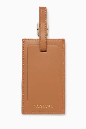 Logo Luggage Tag in Recycled Vegan Leather