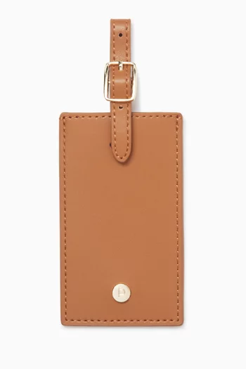 Logo Luggage Tag in Recycled Vegan Leather