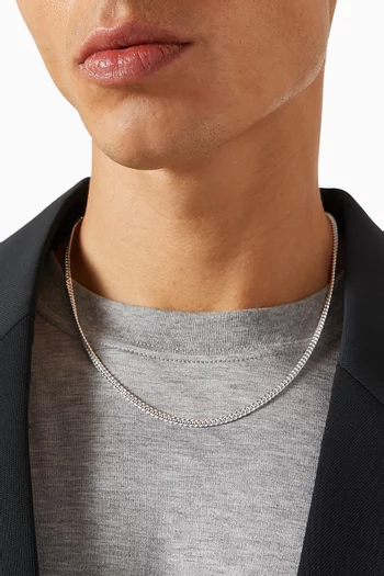 قلادة بحلقات بنمط كوبي ميني فضة إسترلينية