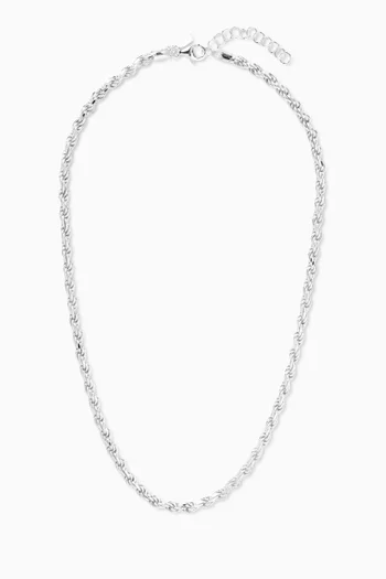 Rope Chain Necklace in Sterling Silver