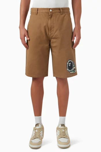 Washed Duck Painter Shorts in Cotton