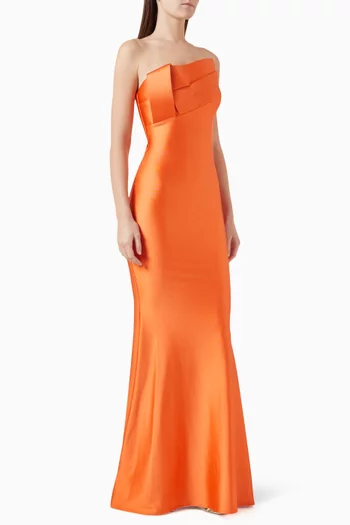 Strapless Gown in Stretch-jersey