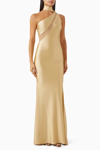 One-shoulder Gown in Jersey